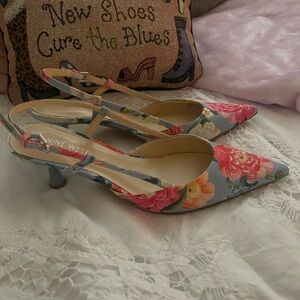 Nine West Women's Floral Slingback Heels - Multicolor